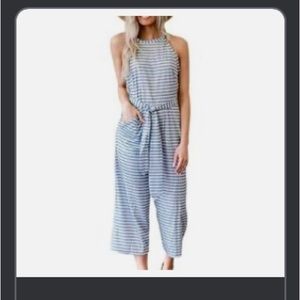 LOFT Halter Jumpsuit with pockets! Size L
